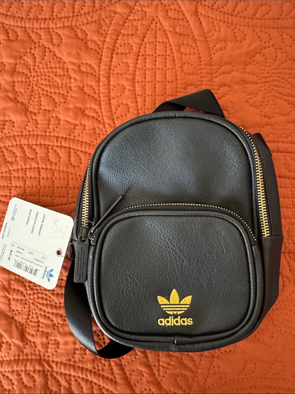 adidas Black Belt Bag with Gold Trefoil Logo